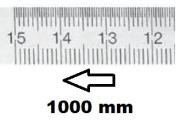 HORIZONTAL FLEXIBLE RULE CLASS II RIGHT TO LEFT 1000 MM SECTION 18x0,5 MM<BR>REF : RGH96-D21M0C050